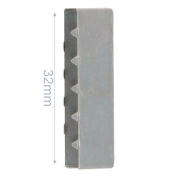 Eindstuk Tassenband-Mat Silver-32mm