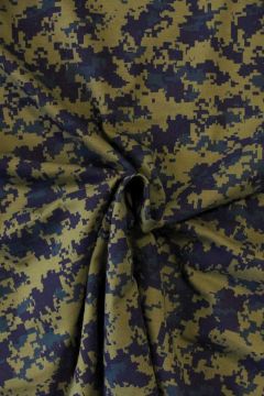 T-shirt Jersey - Blue/Petrol Art Cubes on Army Green
