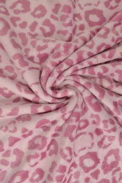 Knuffelfleece - Leopard on pink