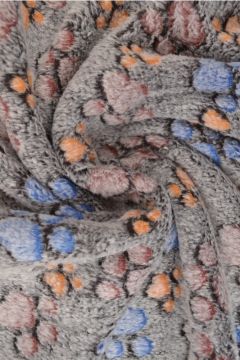 Knuffelfleece - Dogfeet on dark brown