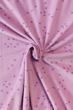 Fleece Print - Tiny Purple Hearts on Lilac