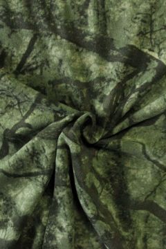 Fleece Print - Forest Branches on Green