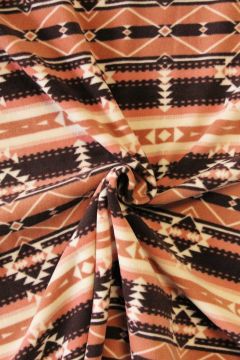 Fleece Print - Bordeaux/Dark Salmon Aztec