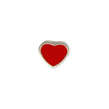 Knoop - Hart op Steel Silver/Red - 11mm