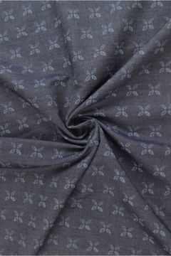 Chambray - graphic flower on Dark Blue