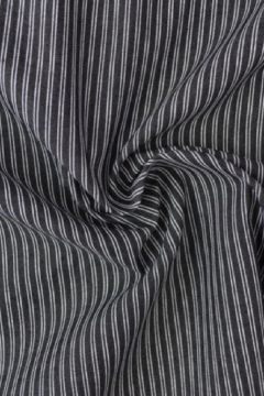 Chambray - Fine White Lines on Black