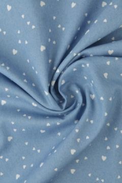 Chambray - Tiny White Hearts on Vintage Blue