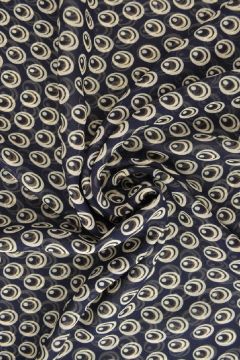 Chiffon - Circles on Dark Blue