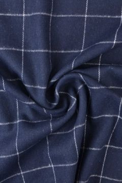 Flanel Ruiten - Deep Dark Blue/White