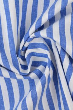 Katoen - strepen groot blauw