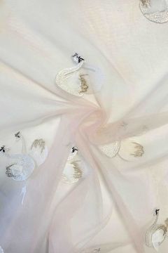 Mesh - White Swan on Salmon Pink