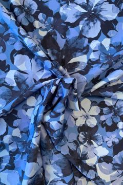 Lycra - Flowers in Blue