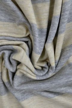 Viscose Tricot - Stripes Big Beige/ Light Grey