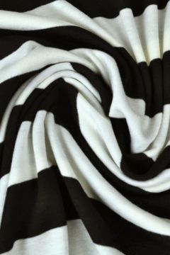 Viscose Tricot - Stripes Big Black/ White