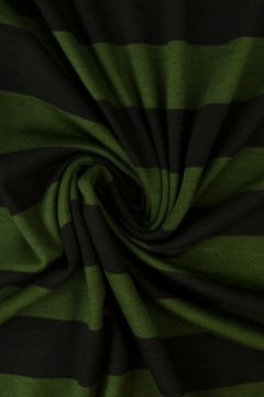 Viscose Tricot - Stripes Big Green/ Black