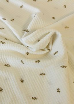 Fashion Reliëf - Olive Acacia on Offwhite