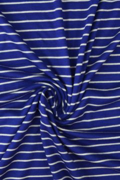 Viscose Tricot - Stripes Small Blue/ White