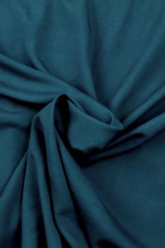 Viscose stof met pauwenveren donker blauw