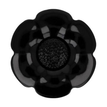 Knoop Bloem Verwisselbaar Hart - 20mm - Black