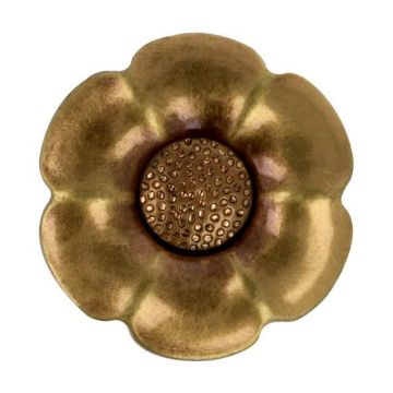 Knoop Bloem Verwisselbaar Hart - 37.5 mm - Old Gold 
