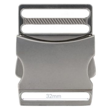 Opry Klikgesp - Mat Silver - 32mm