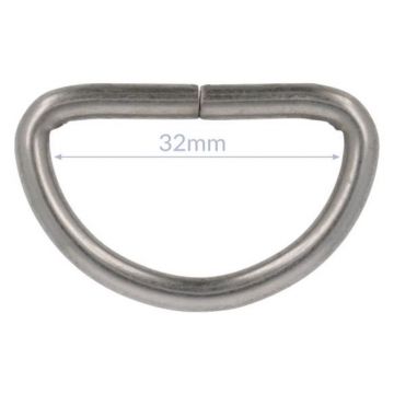 Opry D-ring - Mat Silver - 32mm