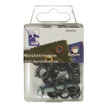 Nestelringen Zwart - 8mm