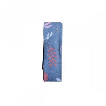 Biaisband - 2m - Flowers and Leaves on Steelblue