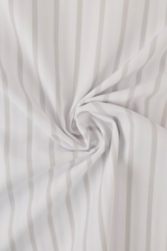 Blousestof - Light Grey Lines on White
