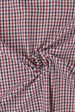 Blouse stof - dark red/navy/white
