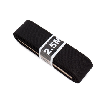 Bosje Taille Elastiek 25mm - Zwart - 2.5 meter