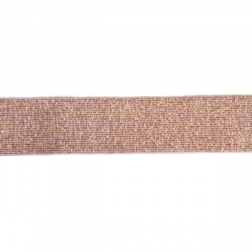 Glitter Elastiek - Salmon/Gold - 35 mm