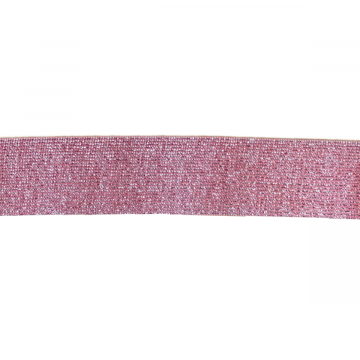 Glitter Elastiek - Pink/Silver - 35 mm