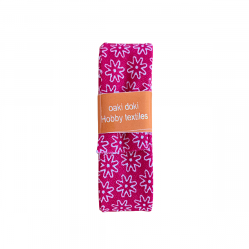 Biaisband - 2m - Flowers - Fuchsia