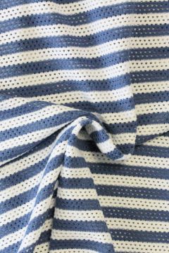Gebreide Tricot - Blue/White Stripes