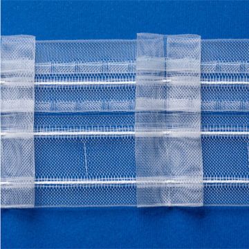 Gordijnband Sirtaki - Dubbele plooi 70mm - Transparant