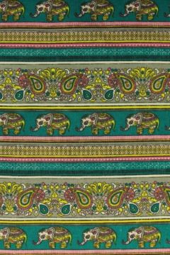 Indian Elephant and Paisley on Turquoise