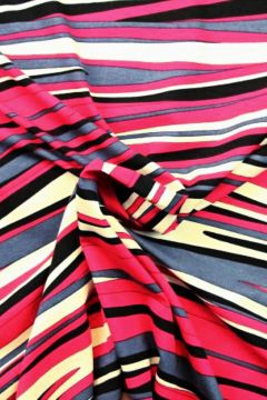 Tricot - Stripes Steelblue/Black/Raspberry