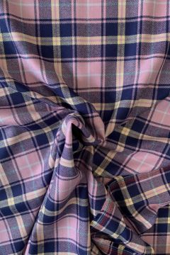 Katoen - Ruit Blauw/Roze/Champagne