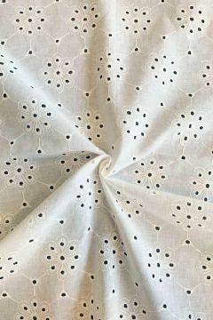 Broderie Katoen - Fine Summer Flowers - Off White