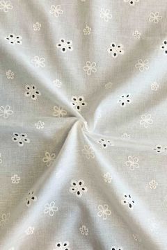 Broderie Katoen - Sweet Small Flowers - Off White