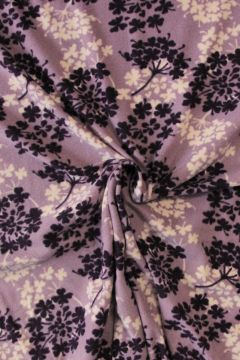 Fleece Print - Purple/White Hydrangeas on Lilac
