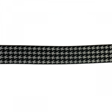 Elastiek - Glitter Glamour 40 mm - Pied de Poule Silver