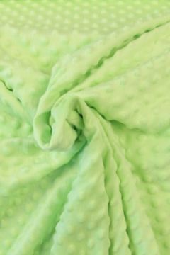 Minky Fleece Dots - Soft Lime