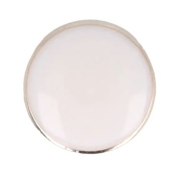 Knoop Milward - dot gouden rand wit 11mm - 5 stuks