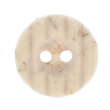 Knoop Milward - 2-gaats ribbels Ecru melange 8 stuks - 15mm