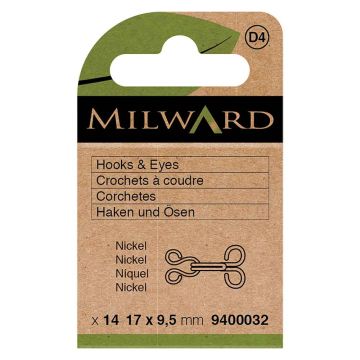 Milward - Haken en Ogen - 17x9.5mm - Nickel
