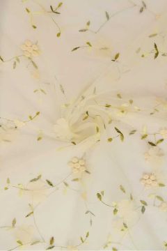 Mesh - Embroidery Floral - Champagne 09