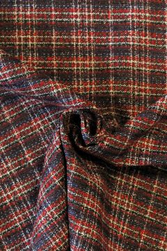 bouclé - Ruit Stevig Blauw/Rood/Wit/Zwart Glitter