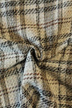 bouclé - Tartan Ruit Beige/Wit/Zwart/Roest